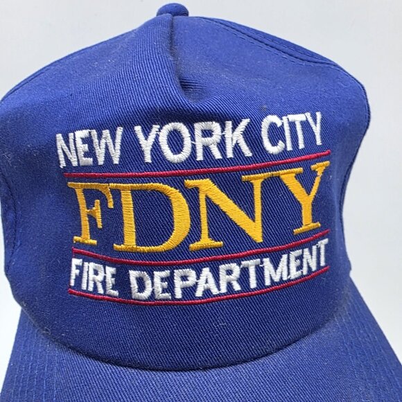 FDNY Firefighter NYC 100% Cotton Baseball Cap Hat One Size Blue Strapback 9/11 - Picture 2 of 7